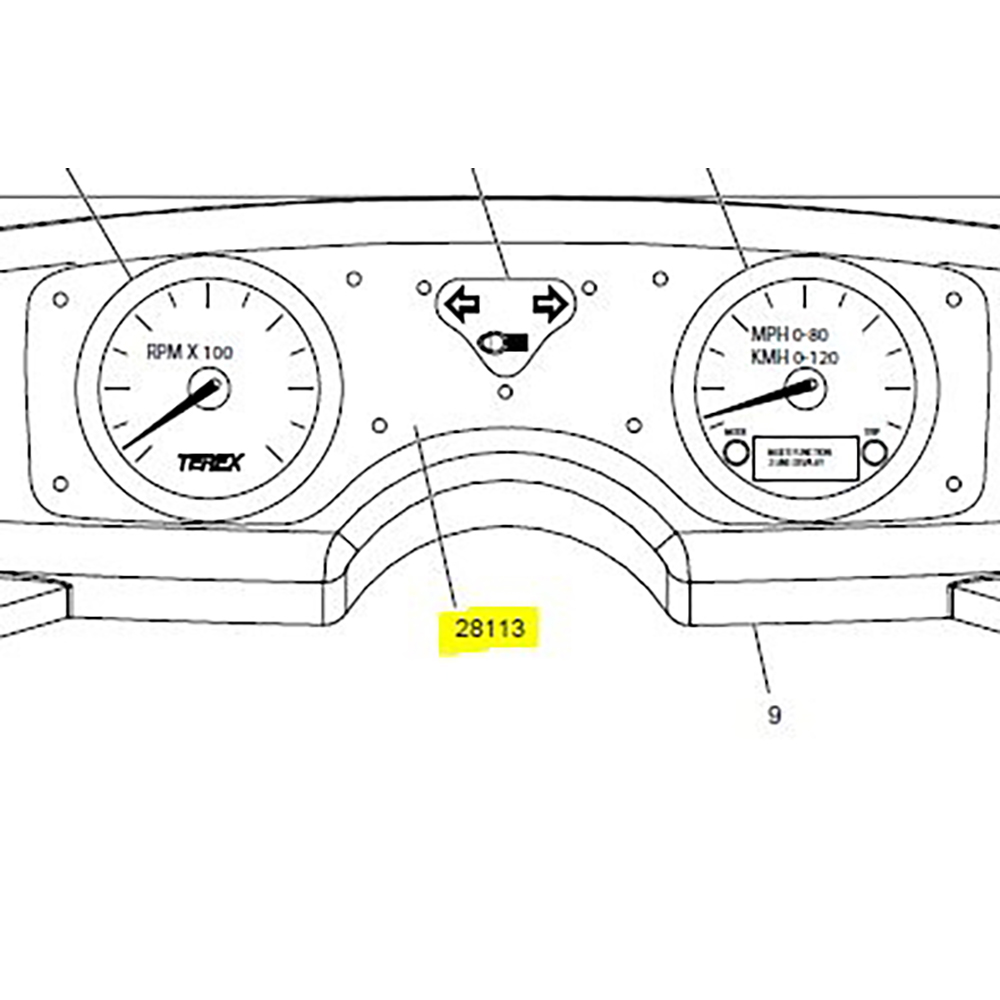 MPParts | Terex 28113 Dash, Shroud, Center | 28113