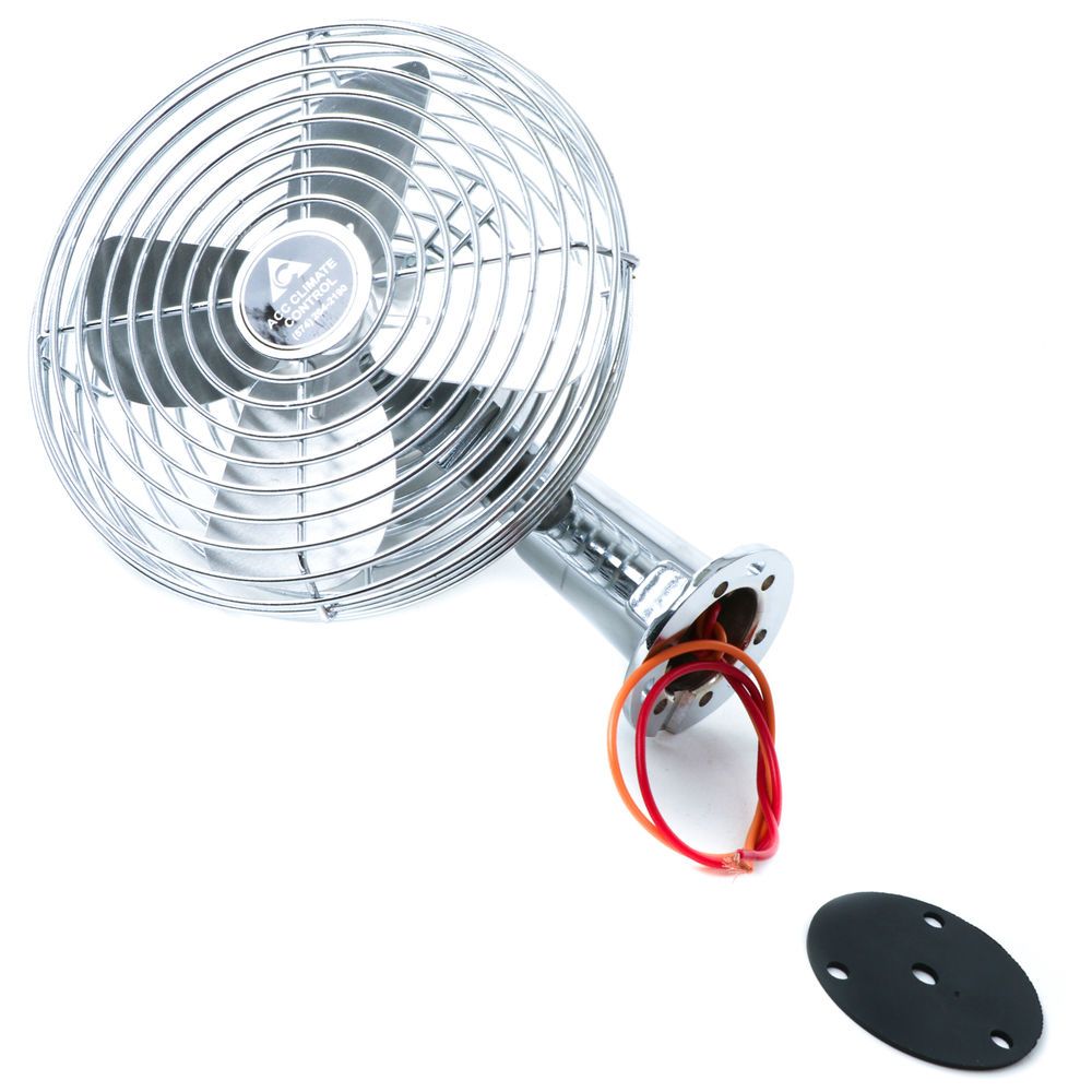MPParts ACC Climate Control 182899061 12V Dash Fan with Chrome Base