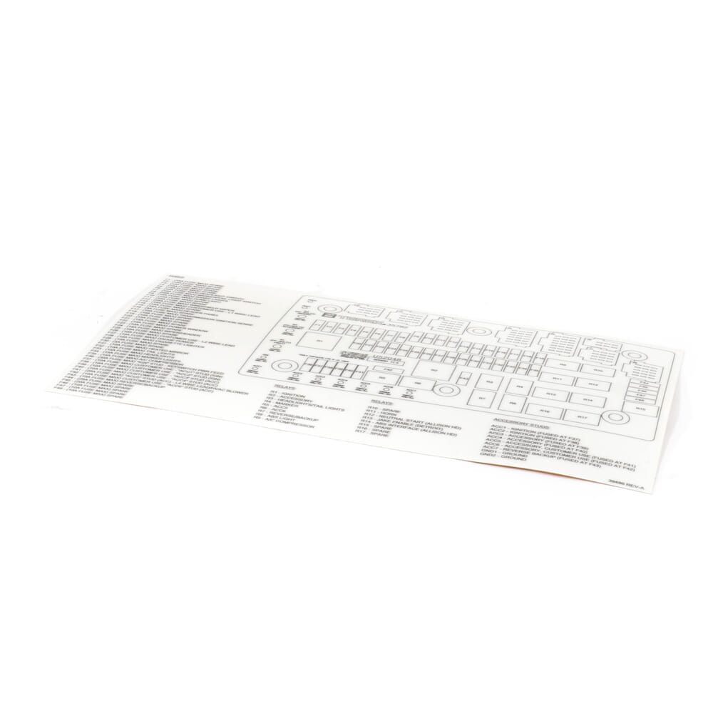 MPParts | Terex 39486 Fuse Panel Decal | 39486