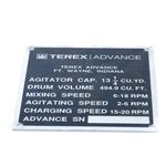 Terex 12744 Serial Number Plate - 10 Yard