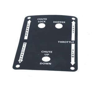 McNeilus Rear Control Box Placard Plate With 3 Holes For Hopper, Chute Up/Down and Chute Lock Aftermarket Replacement