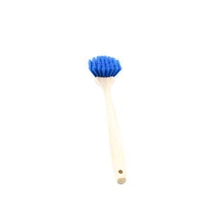 Magnolia Brush 70-B 20in Wooden Handle Washdown Brush Acid Resist Stiff Bristle 1 3/4in Fused Crimped Bristle Blue