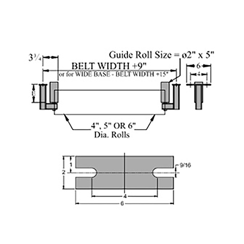 MPParts, Plant Conveyor Guide Roller Return Assembly with 4.5in Drop  Bracket Aftermarket Replacement