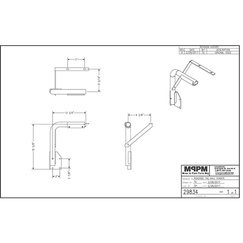 Terex 29834 Roadside Tag Axle Fender Assembly | 29834