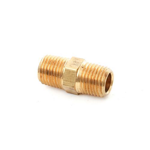 1/4 Male Pipe x 1/4 Male Pipe - Hex Nipple Fitting - Brass | 33250404