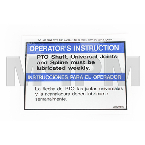 McNeilus 0214502 Lube PTO Shafts Weekly Decal Sticker | 214502