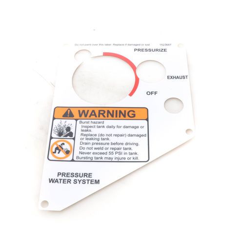 1523687 Water Pressure Placard Aftermarket Replacement | 1523687