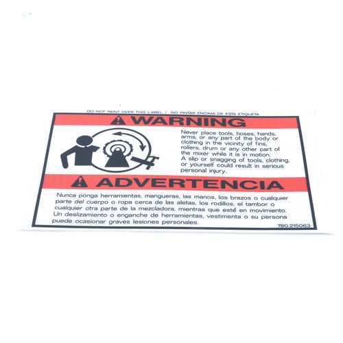 McNeilus 0215063 Never Place Part of Body Warning Decal Sticker Aftermarket Replacement | 215063