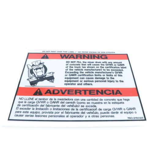 780215023 Do Not Fill Warning Decal Sticker Aftermarket Replacement | 780215023