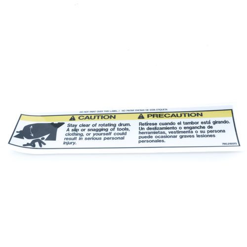 780215072 Stay Clear of Rotating Drum Caution Decal Sticker Aftermarket Replacement | 780215072
