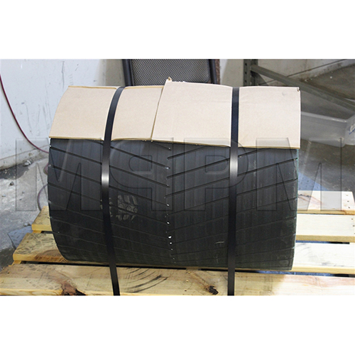 Conveyor 20x26 Drum Roller Pulley - 3-8in Herringbone Lagging, Crown Faced for XT30 Bushings | DCEMA2026CFXT3038H