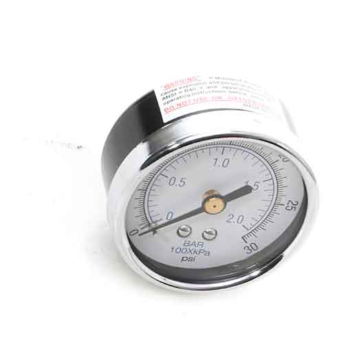 Stephens T8B-L Air Gauge-2 inch Face 0-30 PSI 1/4 inch Back Mount | T8BL